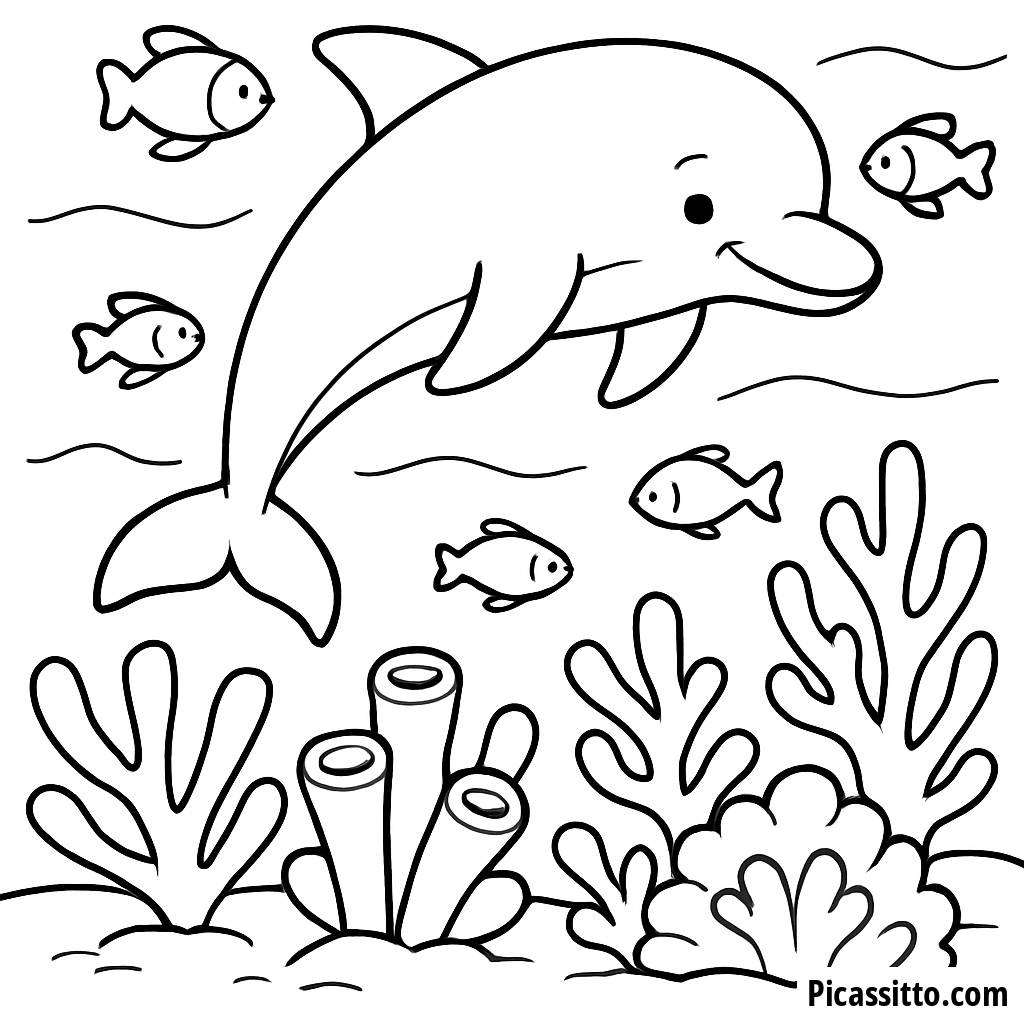 Malvorlage Springender Delfin