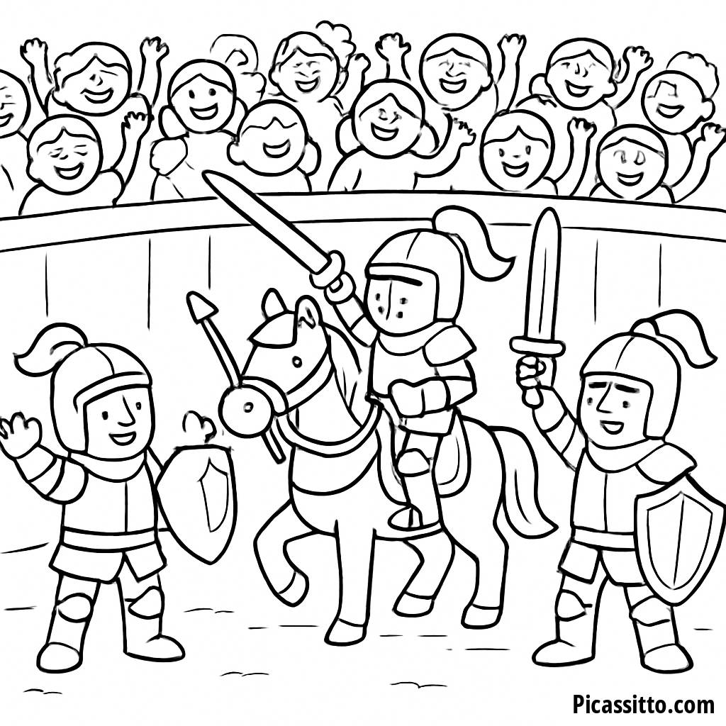 Page à Colorier Chevaliers en Action