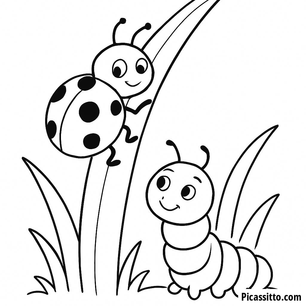 Page à Colorier de Coccinelle Grimpante
