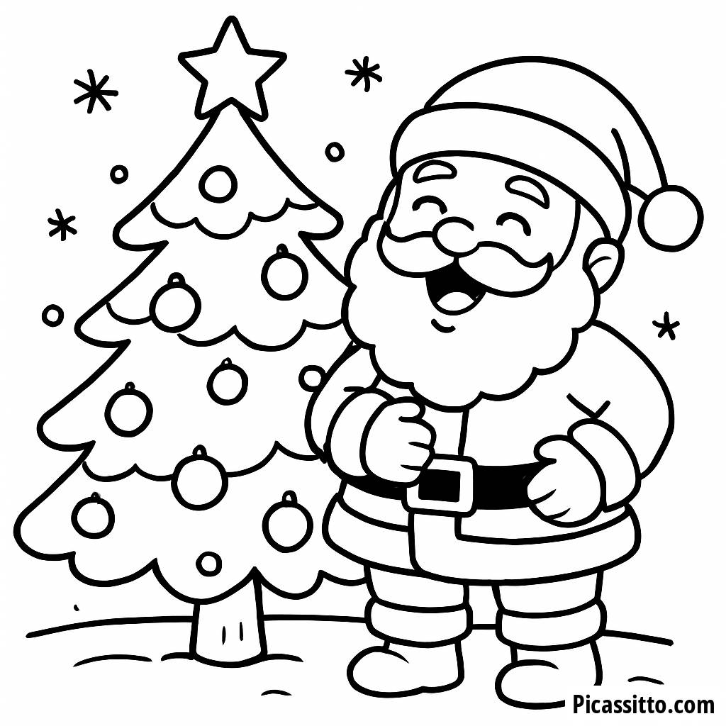 Pagina da Colorare di Babbo Natale Ridens