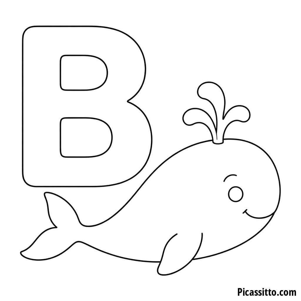 Lettera B da colorare: B come balena
