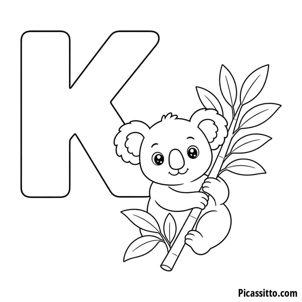 Letter K Coloring Page: K Is for Koala