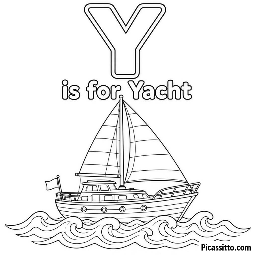 Y come Yacht - Disegno da colorare