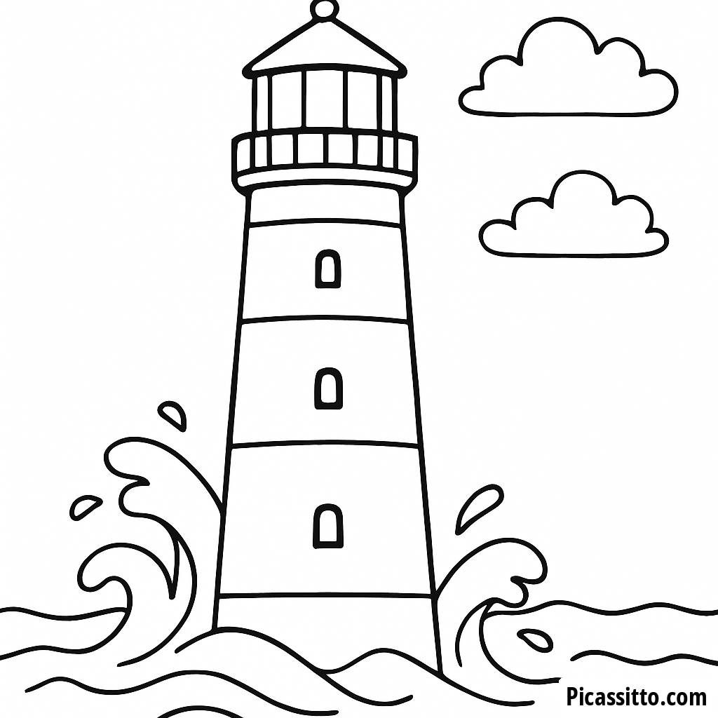 Página para Colorear del Faro - ¡Ilumina tu Imaginación!