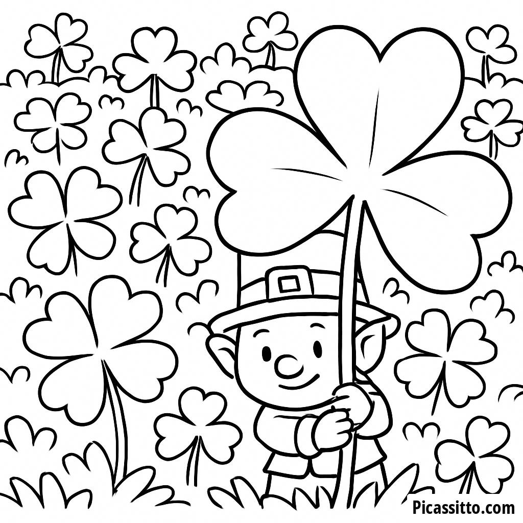Glücklicher Leprechaun Ausmalbild