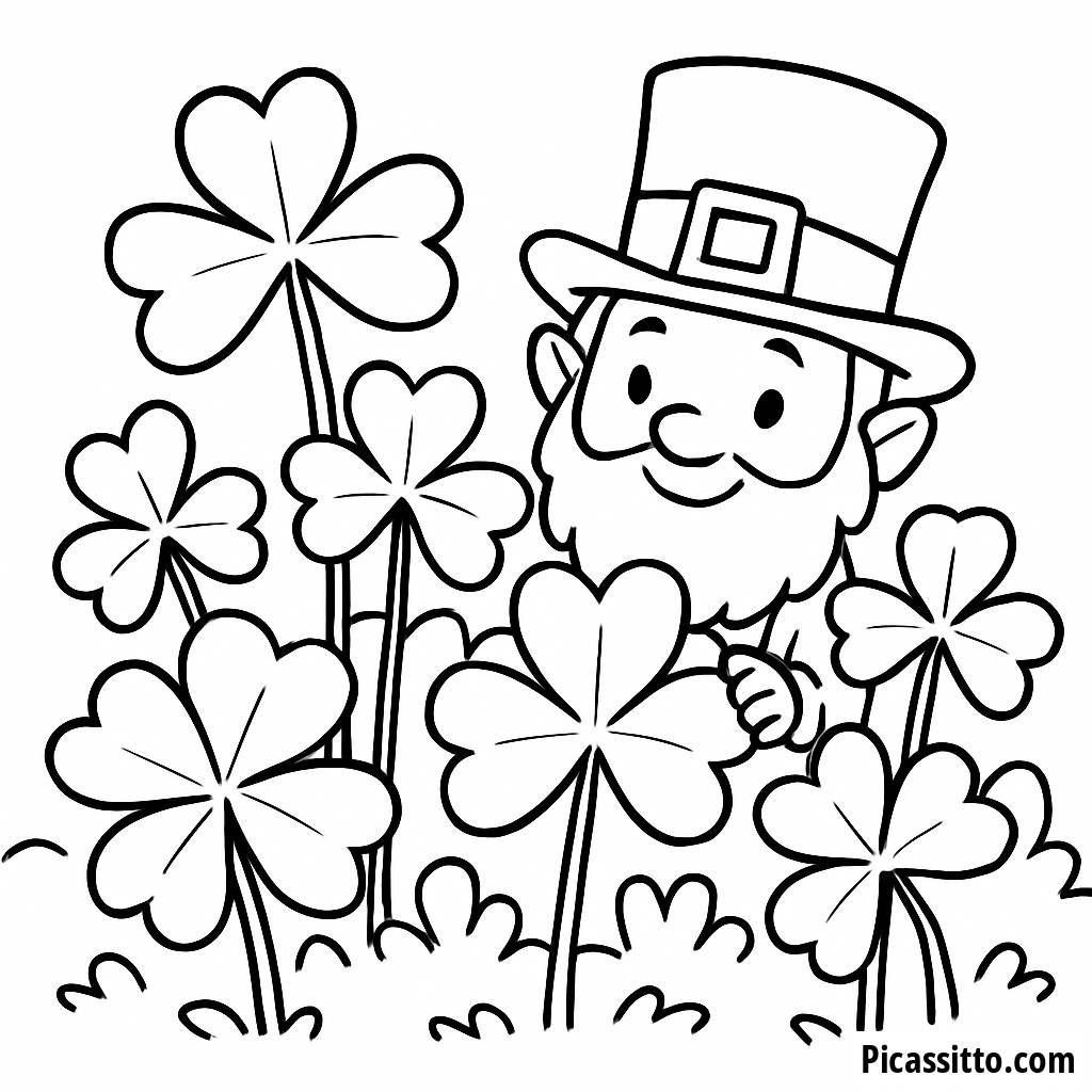 Glücklicher Leprechaun Ausmalbild