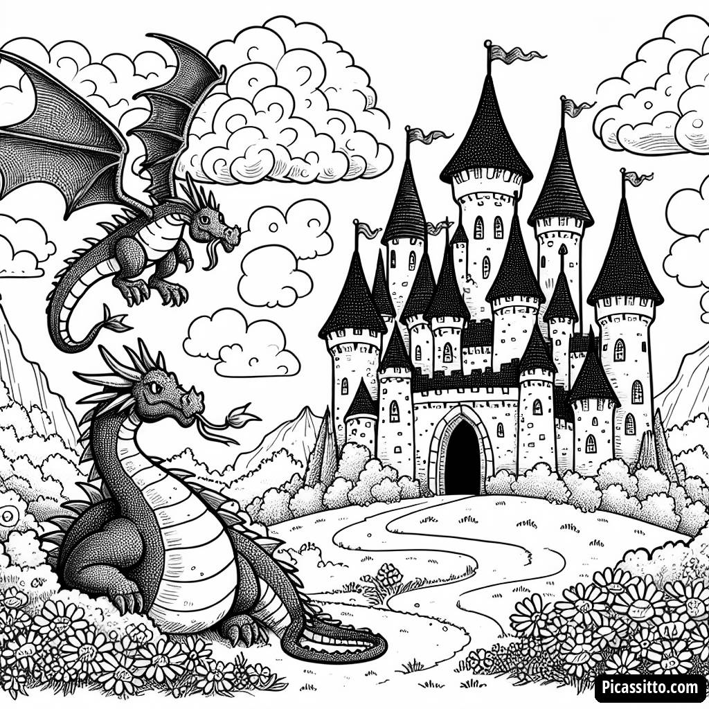 Раскраска Волшебный Замок