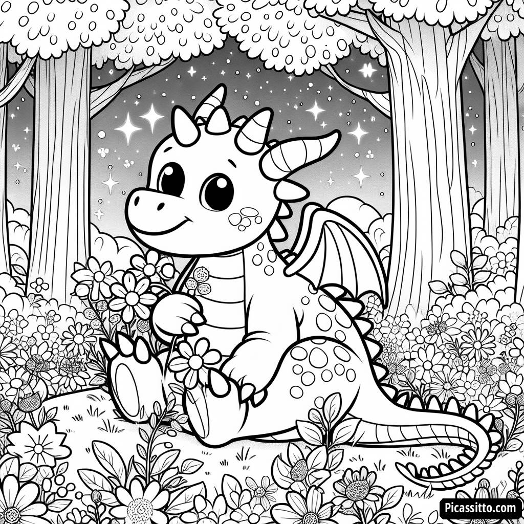 Раскраска Волшебного Дракона