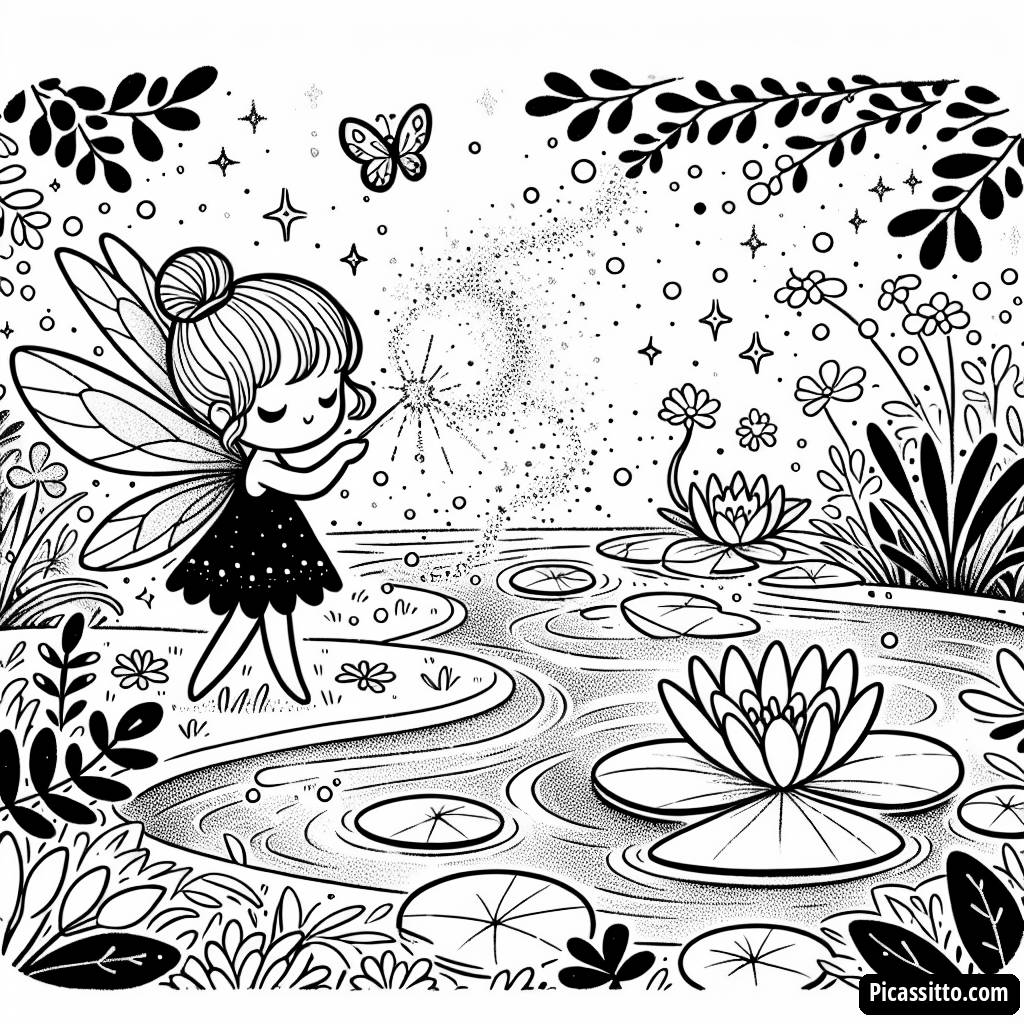 Pagina da Colorare della Fata Magica