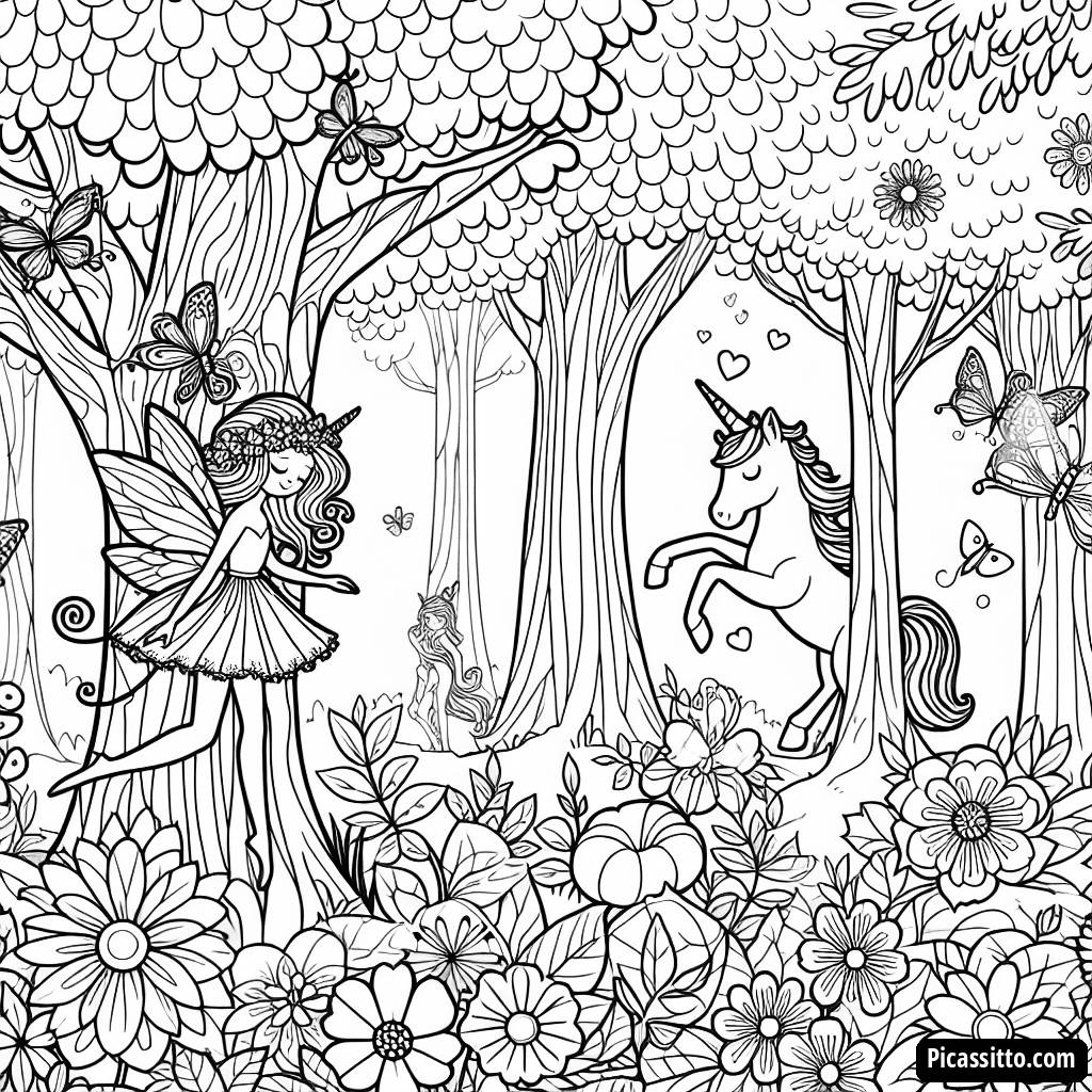 Página para Colorear del Bosque Mágico