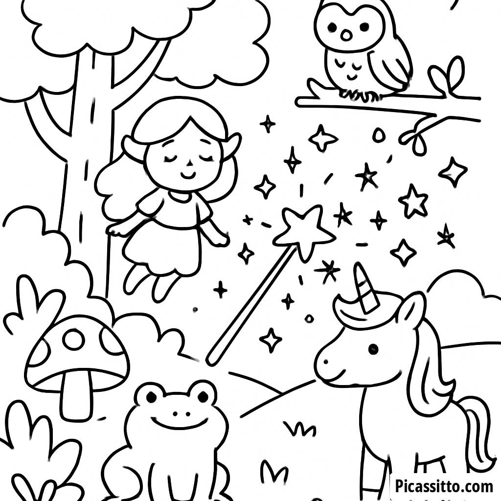Magical Forest Coloring Page