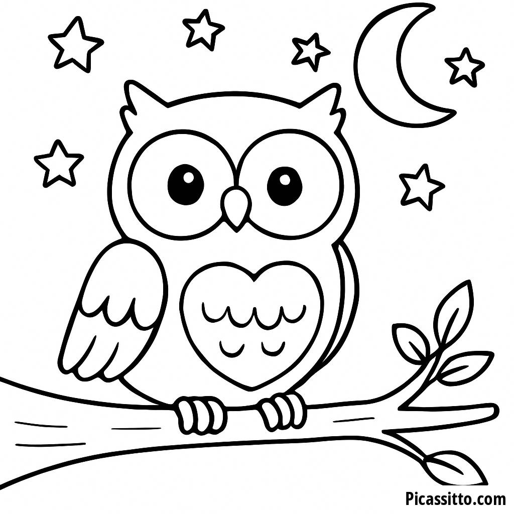 Magical Owl Coloring Page