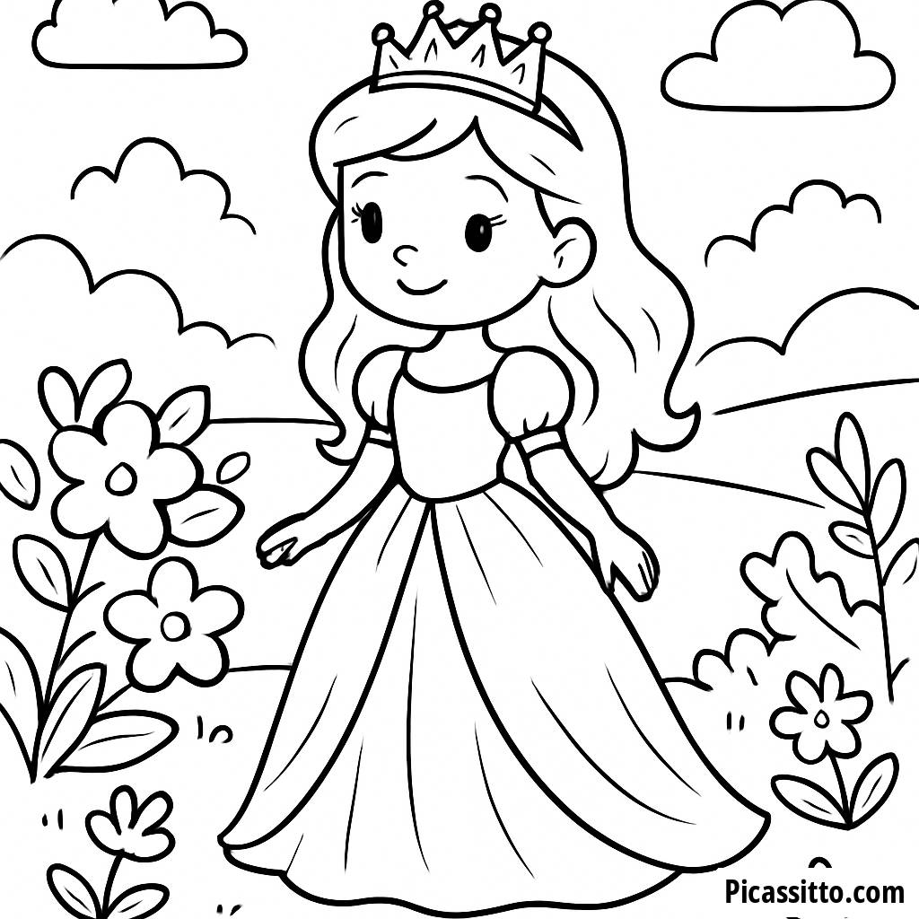 Página para Colorir Princesa Mágica