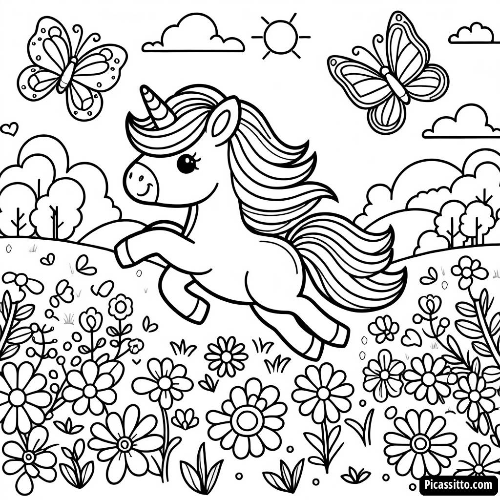 Magische Einhorn Ausmalbild