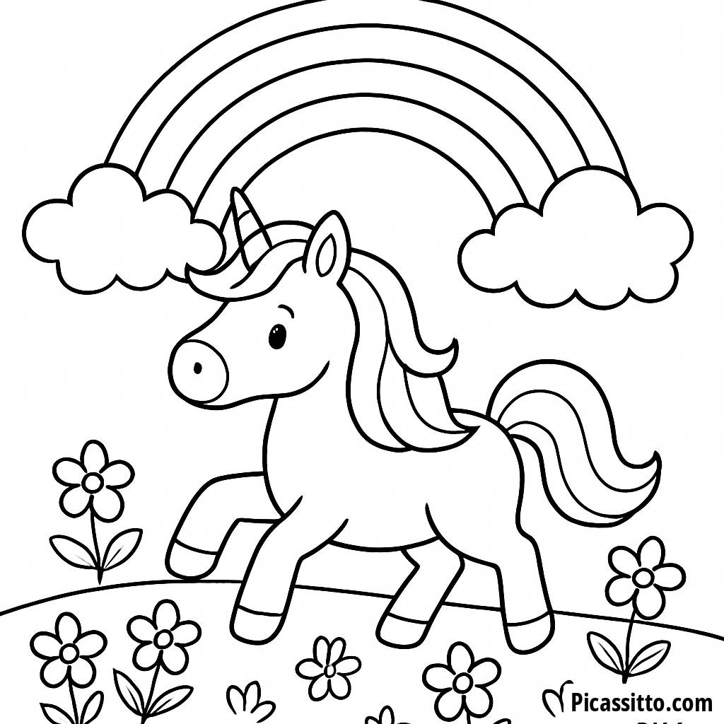 Magical Unicorn Coloring Page