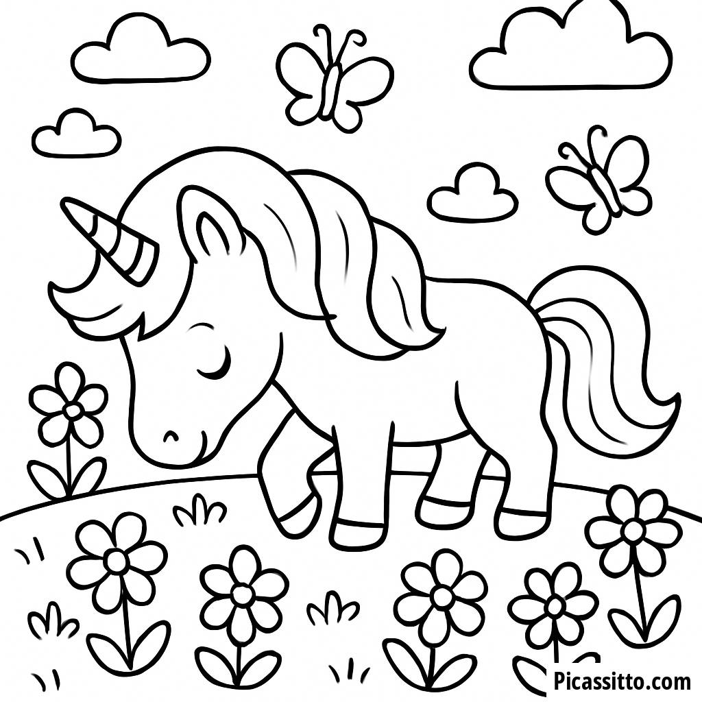 Página para Colorir do Unicórnio Mágico