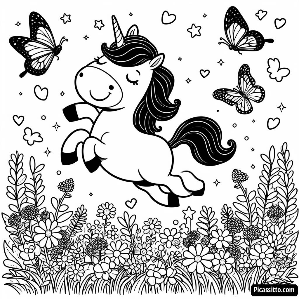 Magical Unicorn Coloring Page