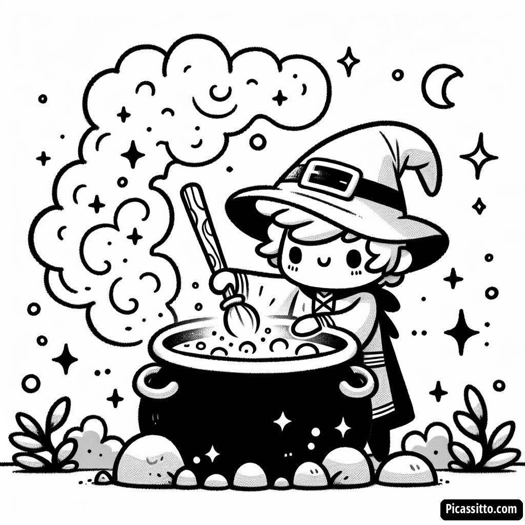 Magischer Zauberer Ausmalbild