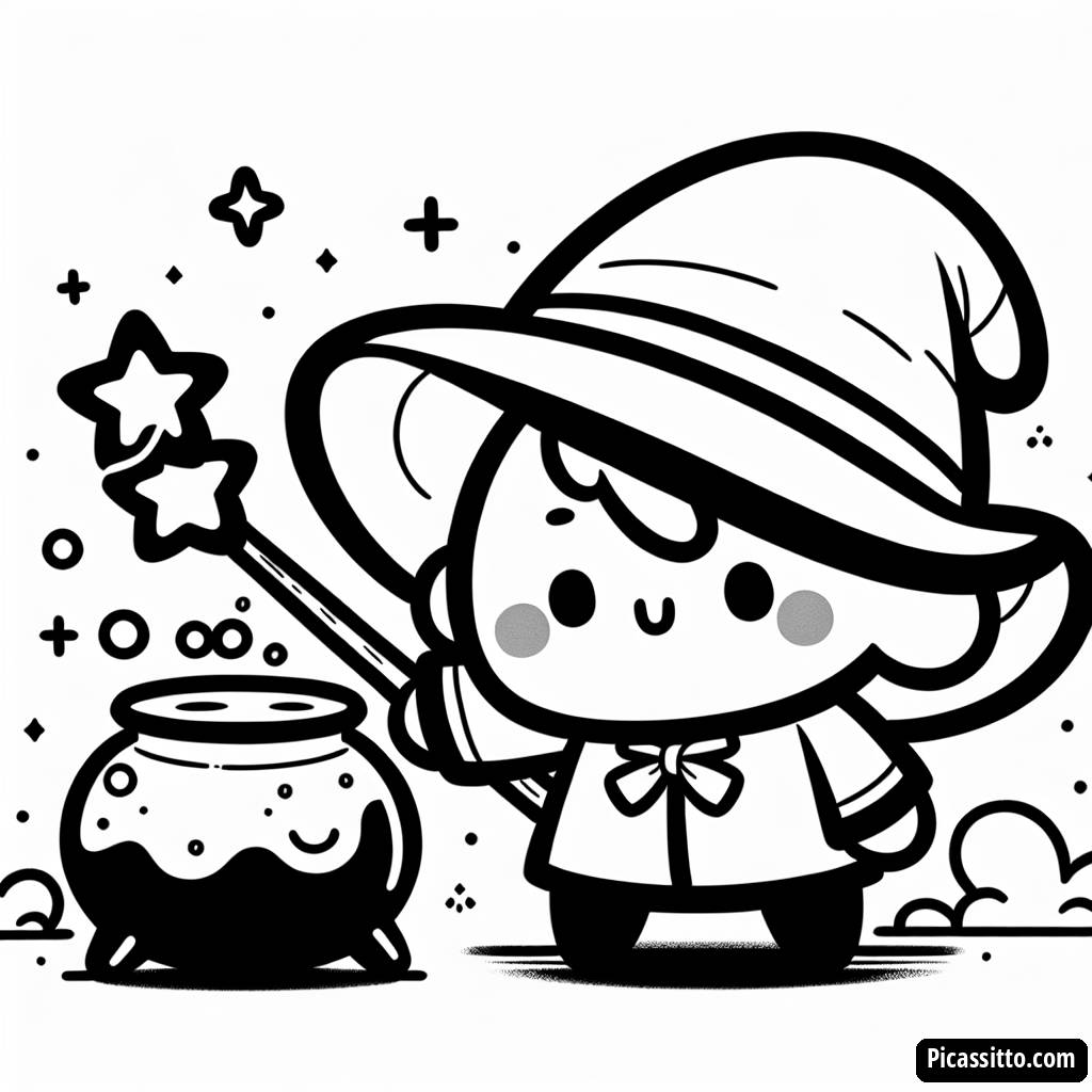 Magischer Zauberer Malvorlage