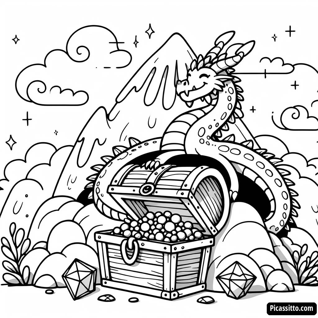 Pagina da Colorare: Drago Maestoso