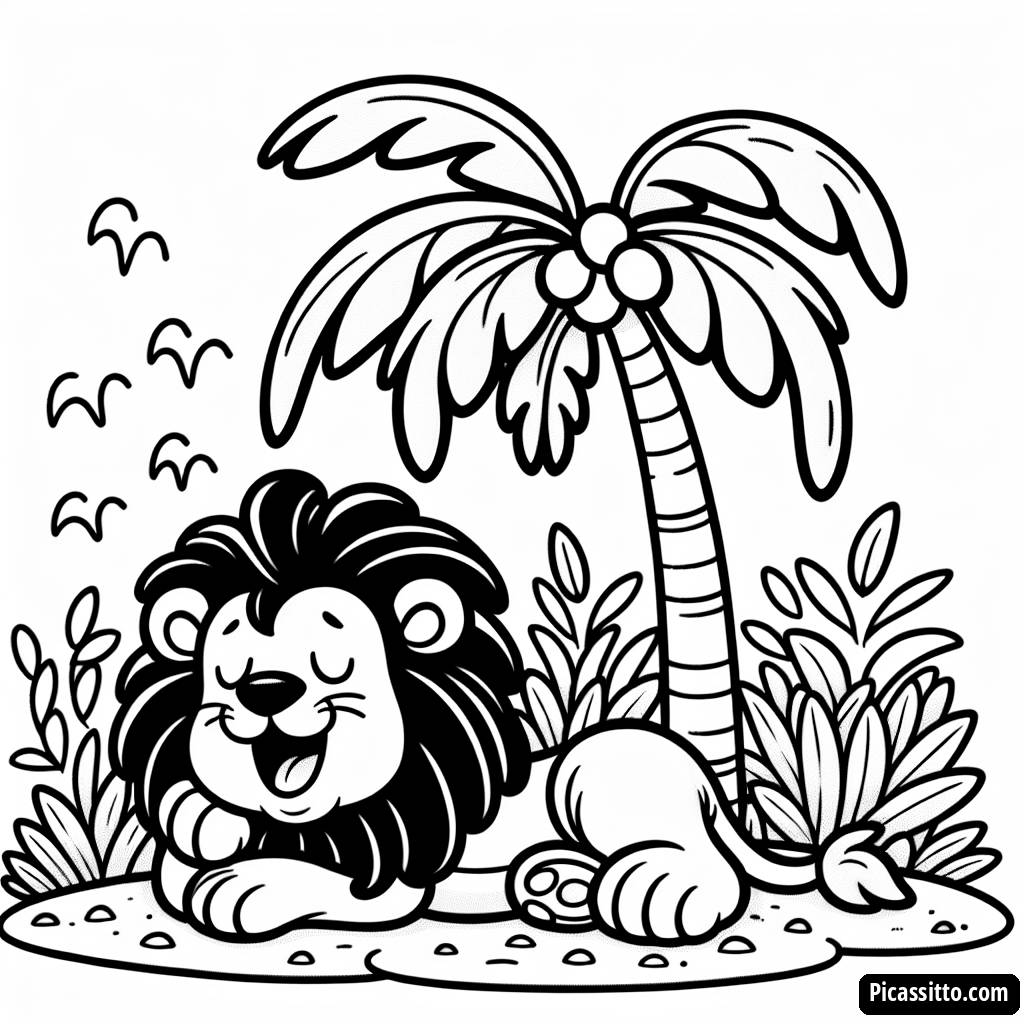 Página para Colorir de um Leão Majestoso