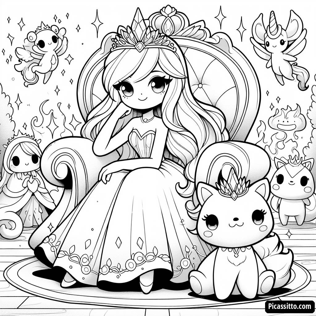 Pagina da Colorare della Principessa Maestosa