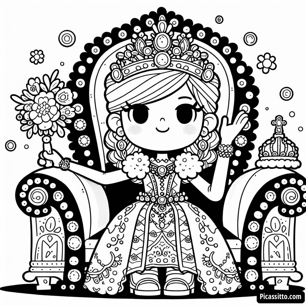 Page à Colorier de la Reine Majestueuse