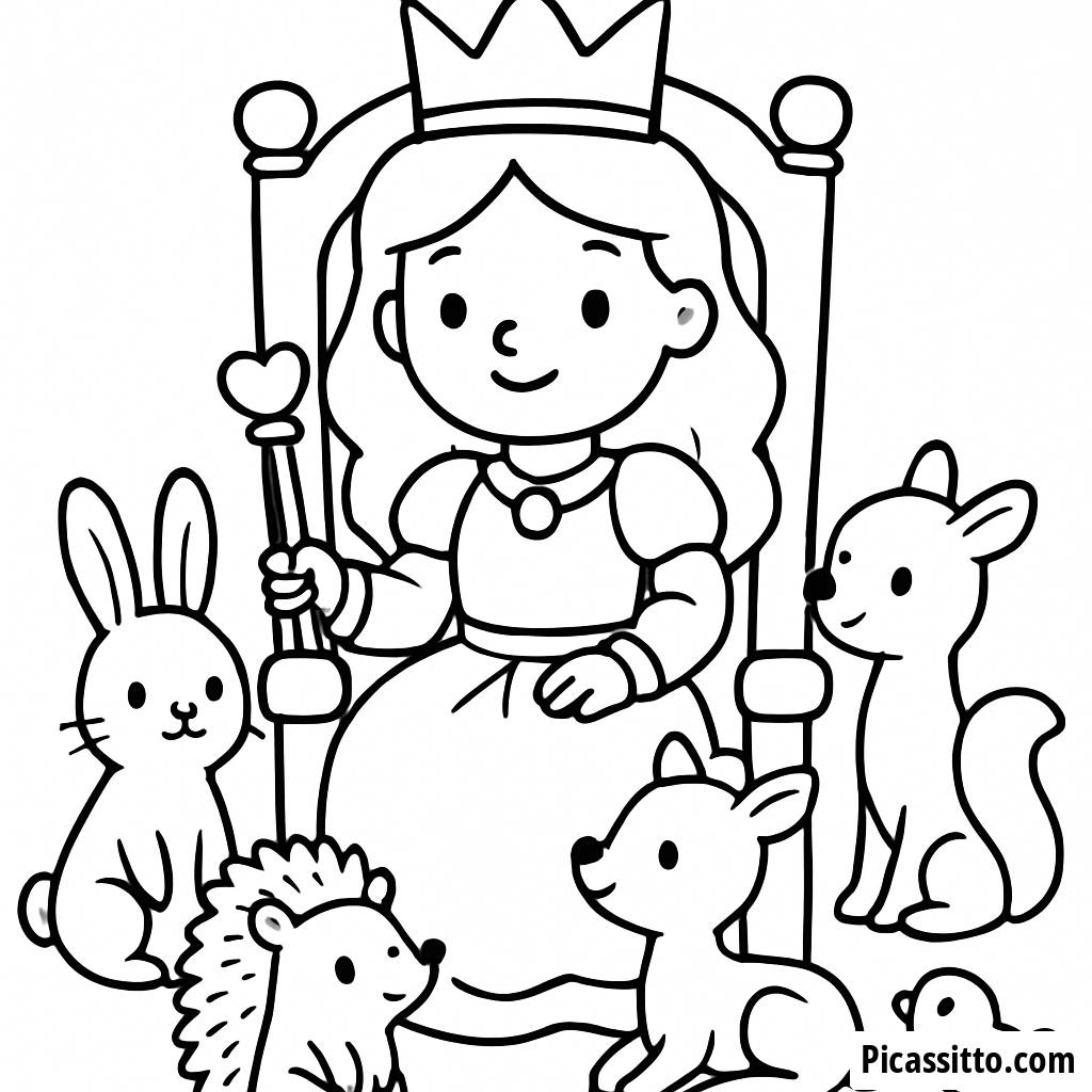 Página para Colorir da Rainha Majestosa