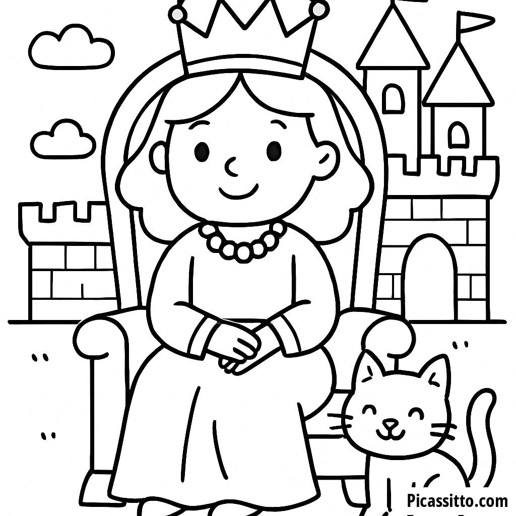 Majestic Queen Coloring Page