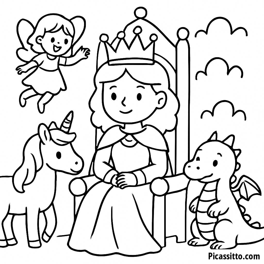 Página para Colorear de la Reina Majestuosa