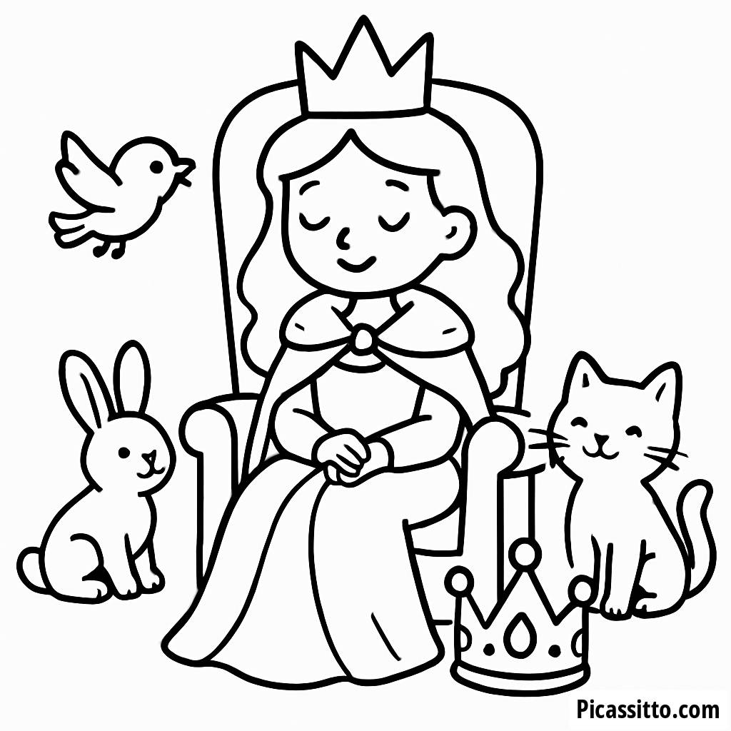 Página para Colorear de la Reina Majestuosa