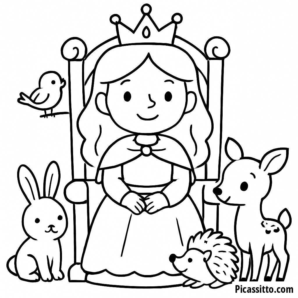 Página para Colorear de la Reina Majestuosa