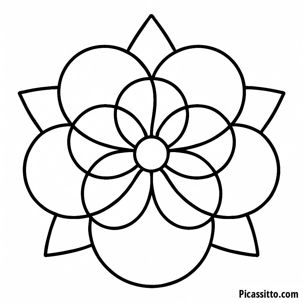 Pagina da Colorare Design di Fiore Ipnotizzante