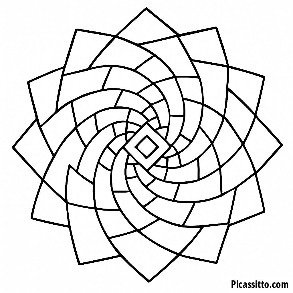 Fesselnde Spiral-Muster Malvorlage