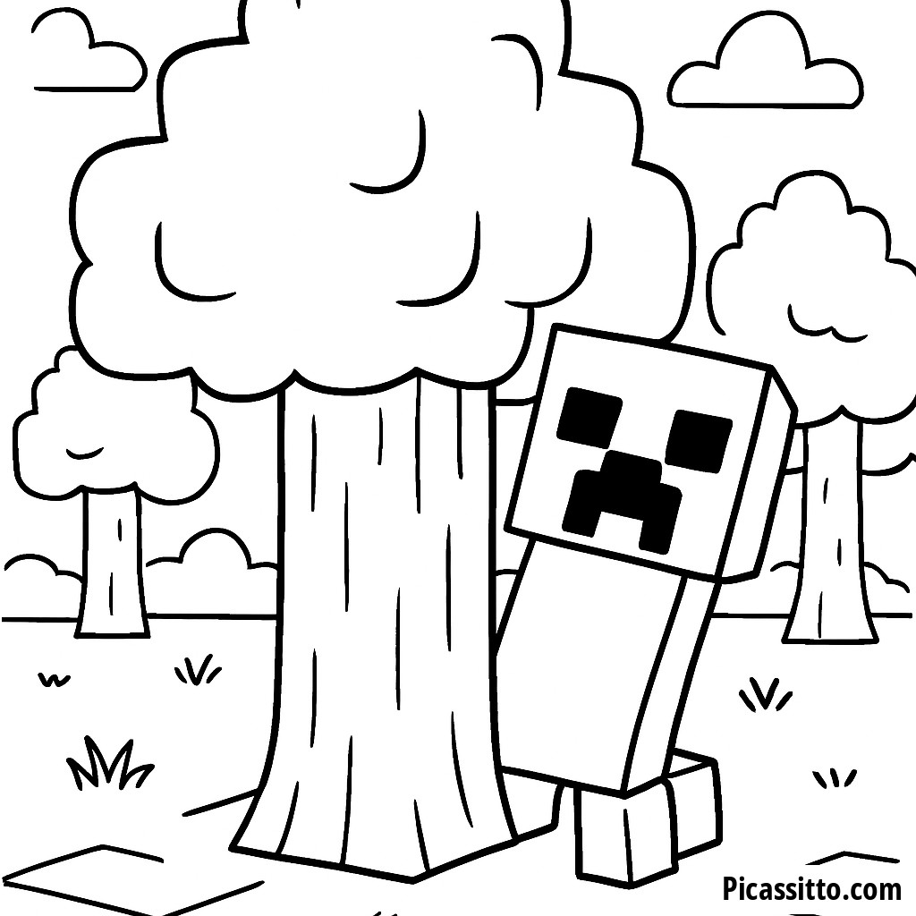 Раскраска Крипер из Minecraft