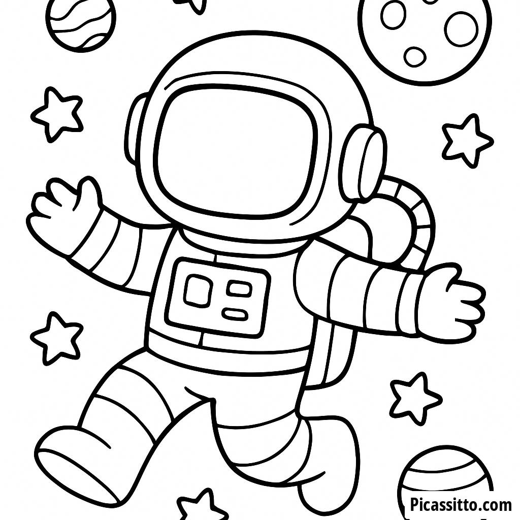 Außerhalb dieser Welt: Astronaut Malvorlage