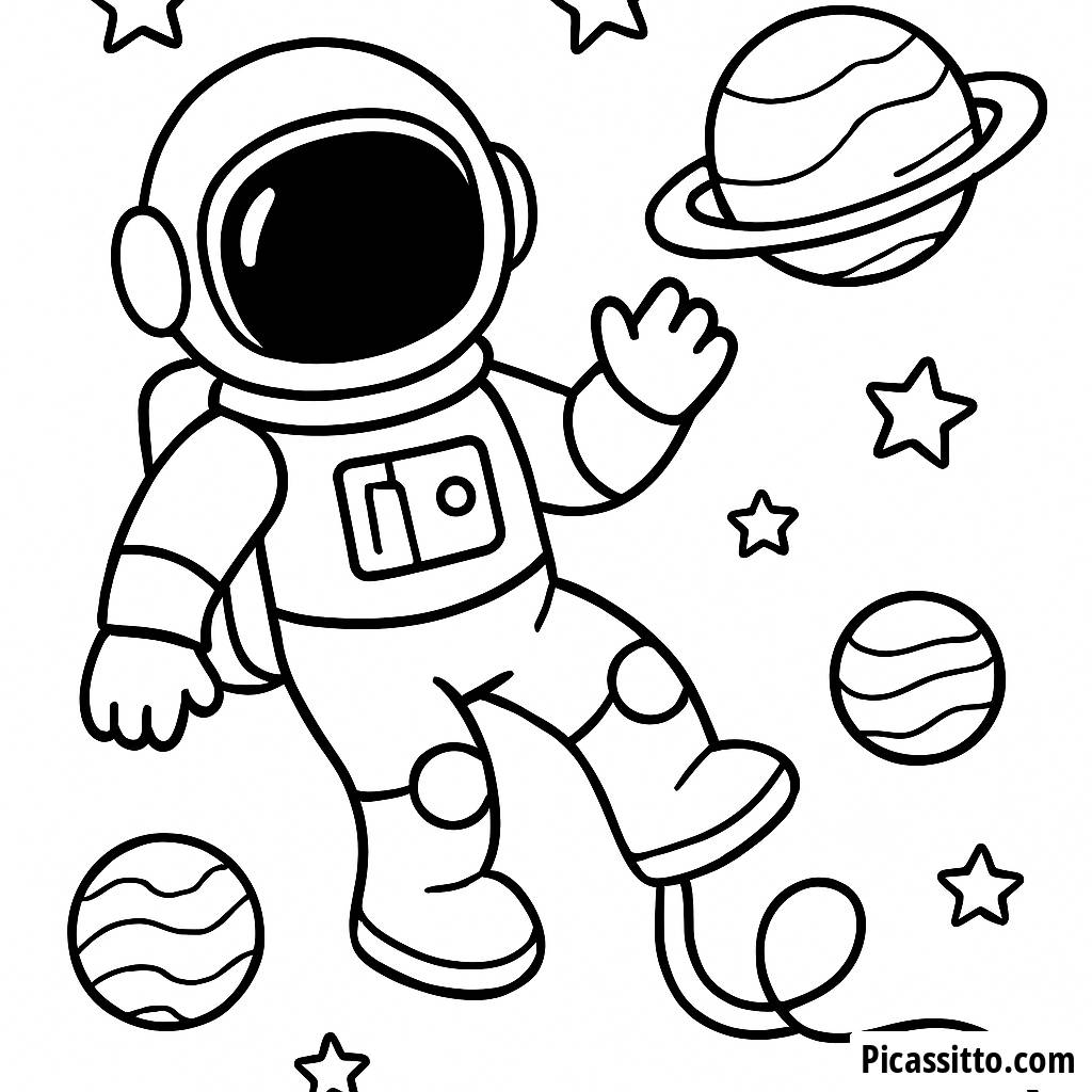 Out of This World: Astronaut Coloring Page