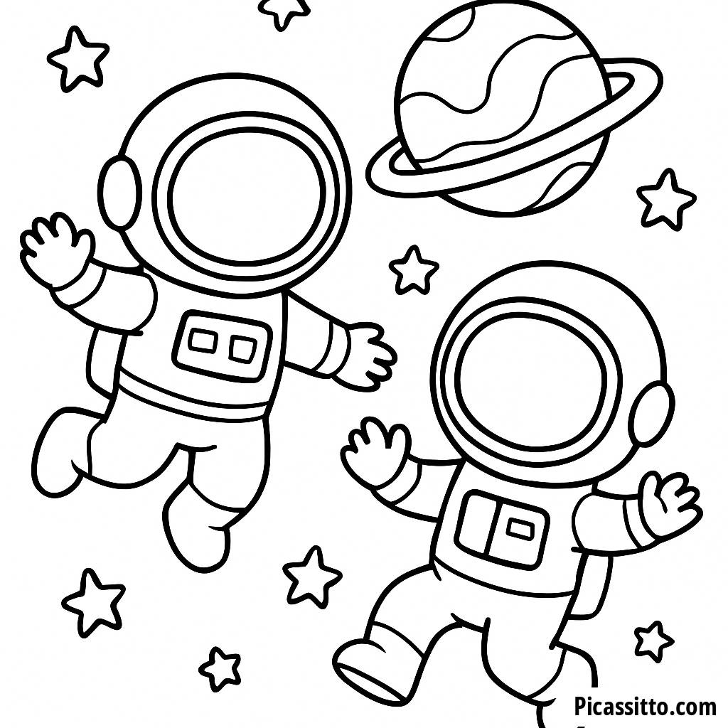 Aus Dieser Welt: Astronauten Malvorlage