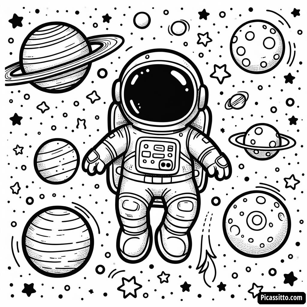 Вне Этого Мира: Бесплатная Раскраска Астронавта