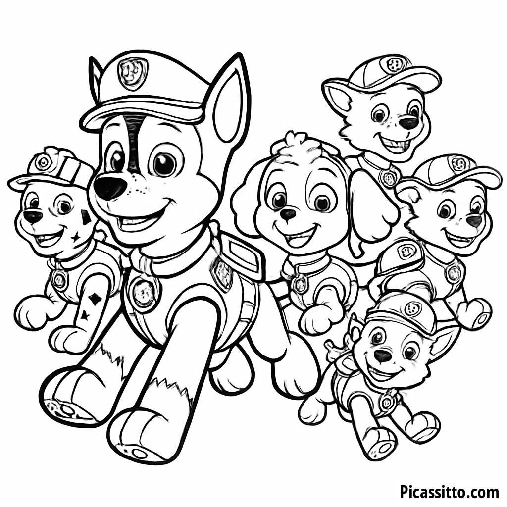 Paw Patrol Malvorlage: Chase Führt die Mission an!