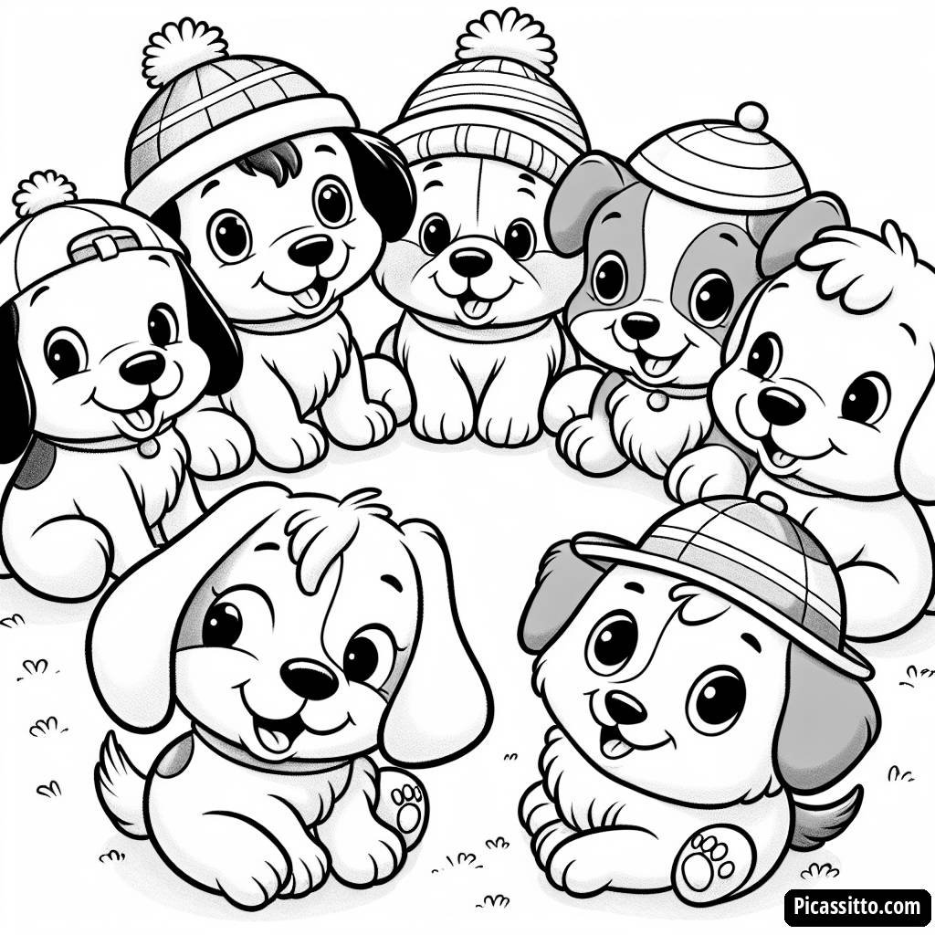 Paw Patrol Pups Coloring Page - Circle of Smiles