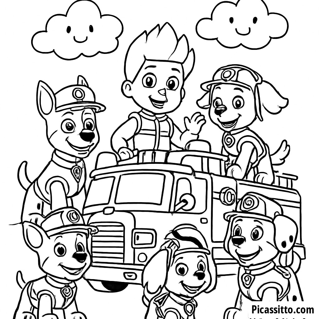 Paw Patrol Pups Coloring Page: Rescue Mission Fun!