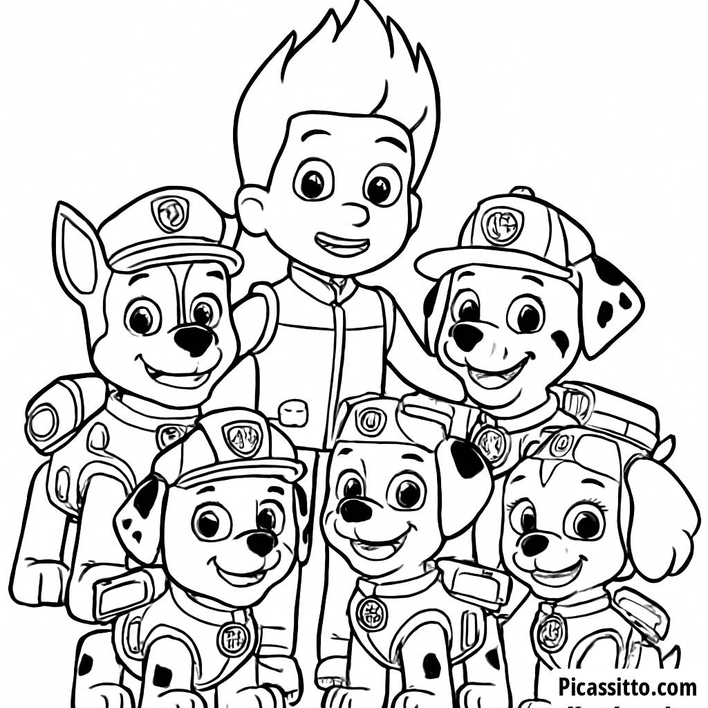 Paw Patrol Team Adventure Coloring Page