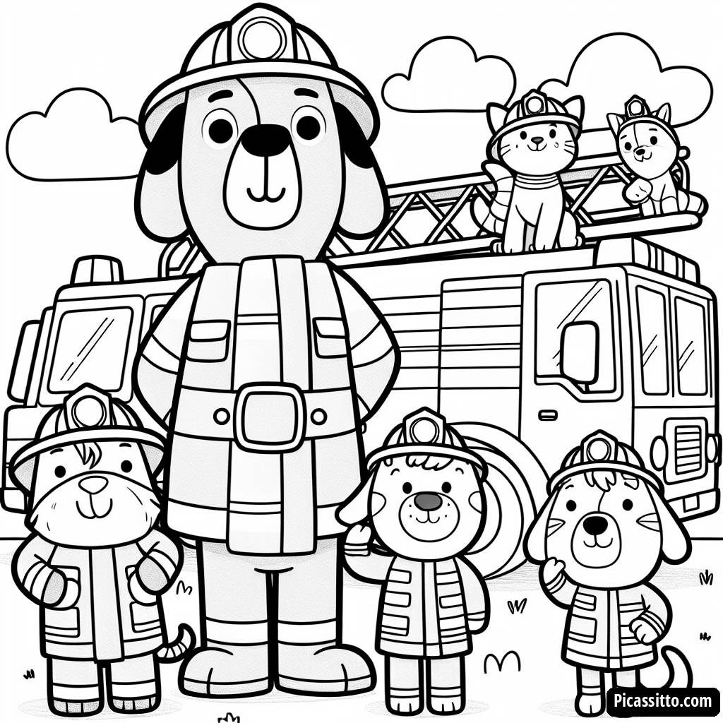 Pagina da Colorare del Team Paw Patrol