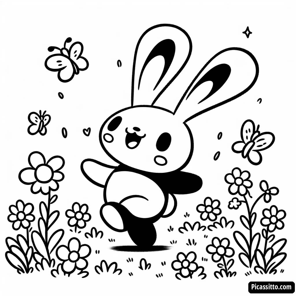 Pikachu im Blumenfeld Malvorlage