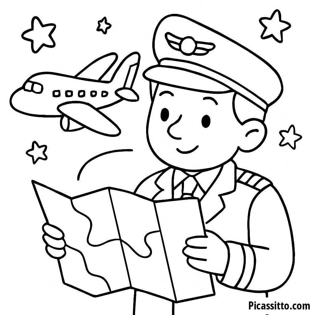 Pilot's Adventure Coloring Page