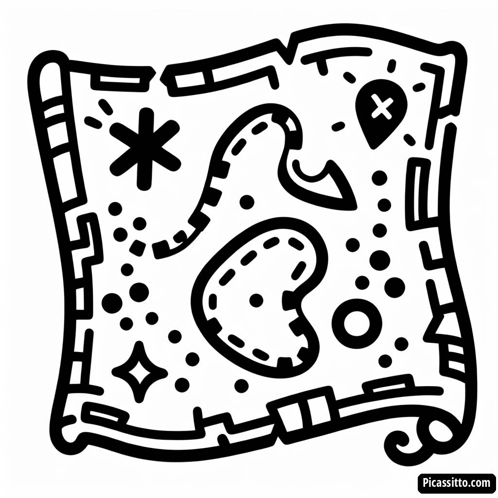 Piraten Schatzkarte Malvorlage