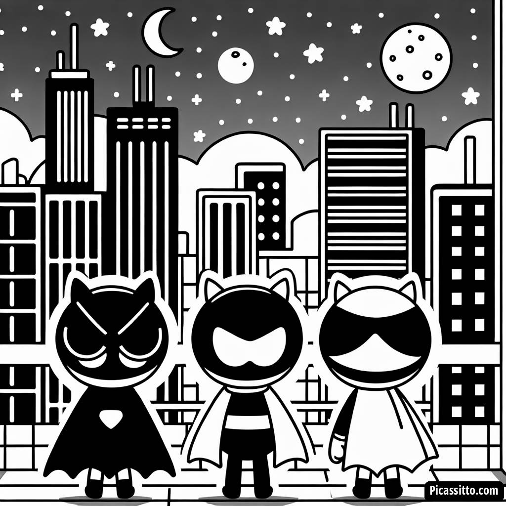 PJ Masks Rooftop Heroes Coloring Page