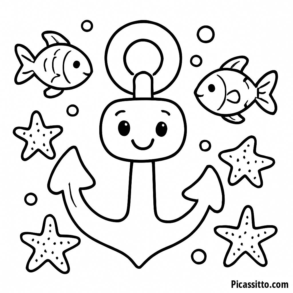 Раскраска Игривый Якорь