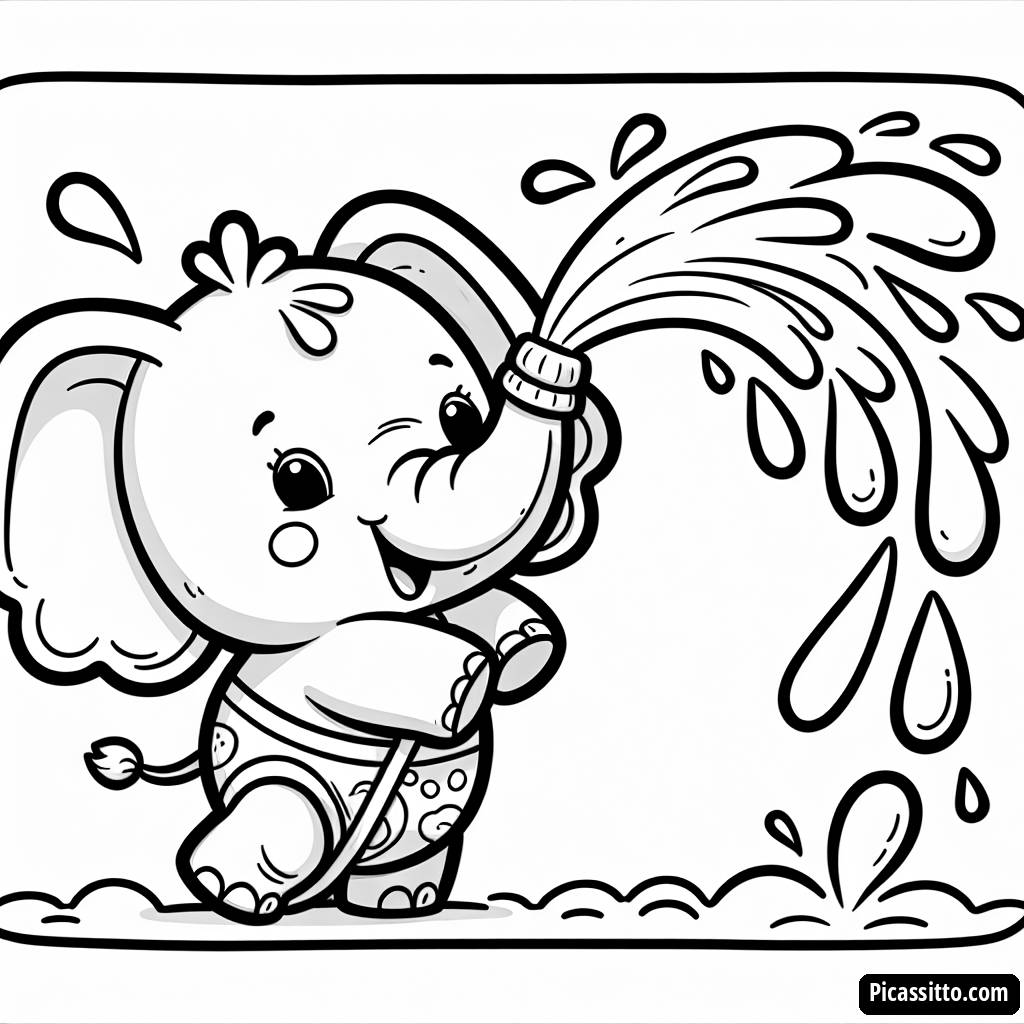 Раскраска Игривого Слона